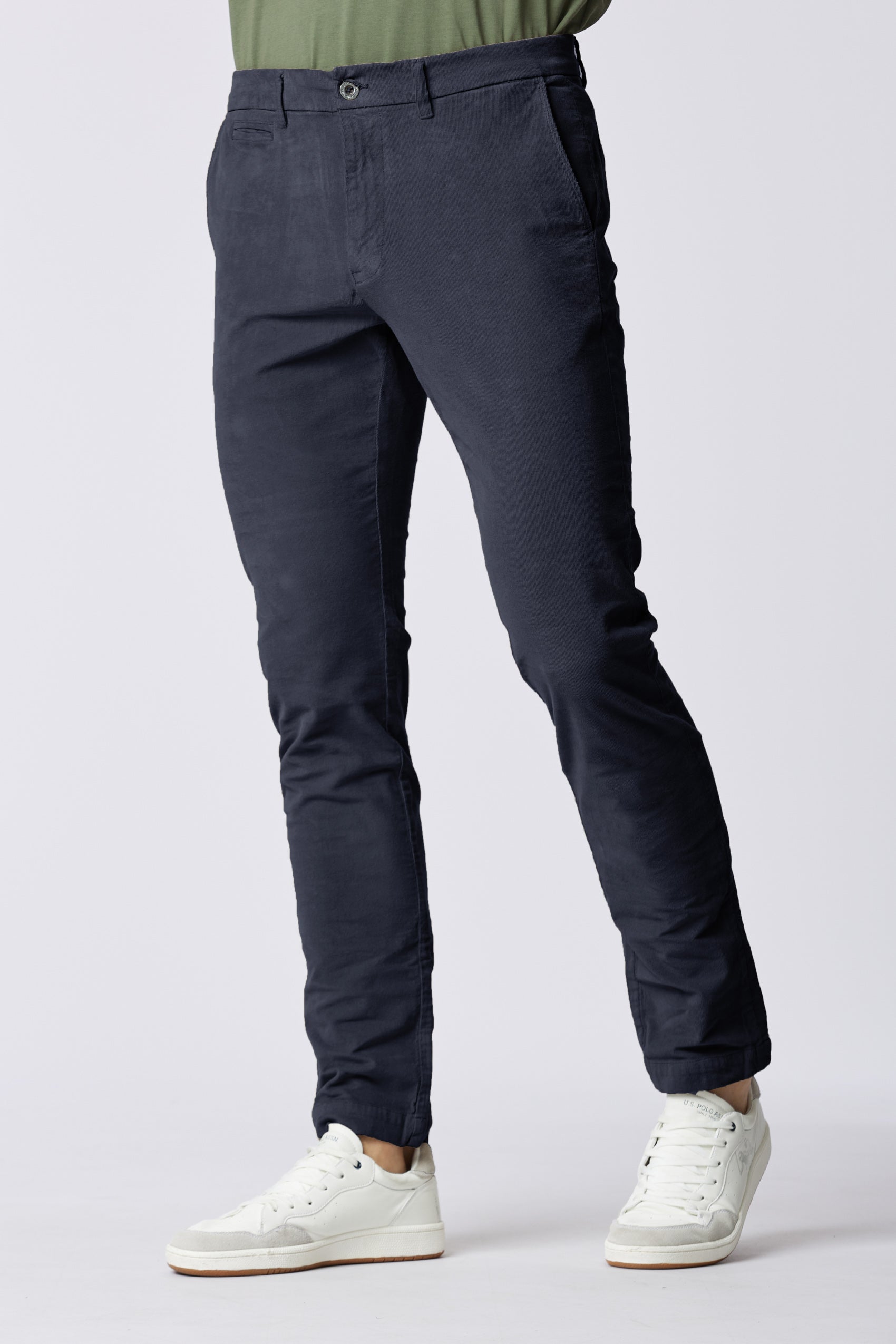 Pantalone chino in velluto stretch