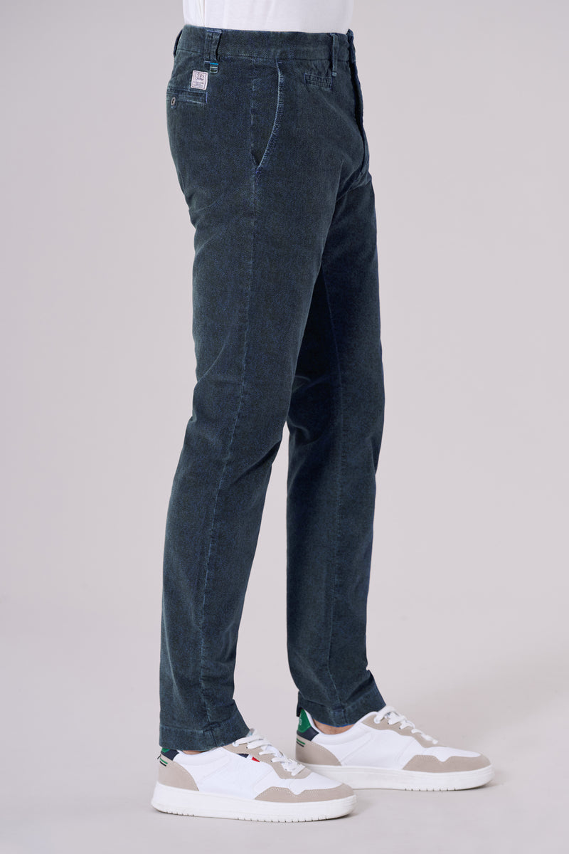 Pantalone chino in velluto stampato