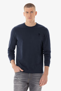 T-shirt a maniche lunghe over dyed con logo U.S. Polo Assn.