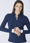 Polo a maniche lunghe micro piquet stretch