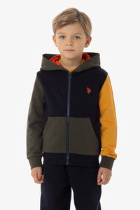 Felpa con chiusura zip, cappuccio e logo U.S. Polo Assn.