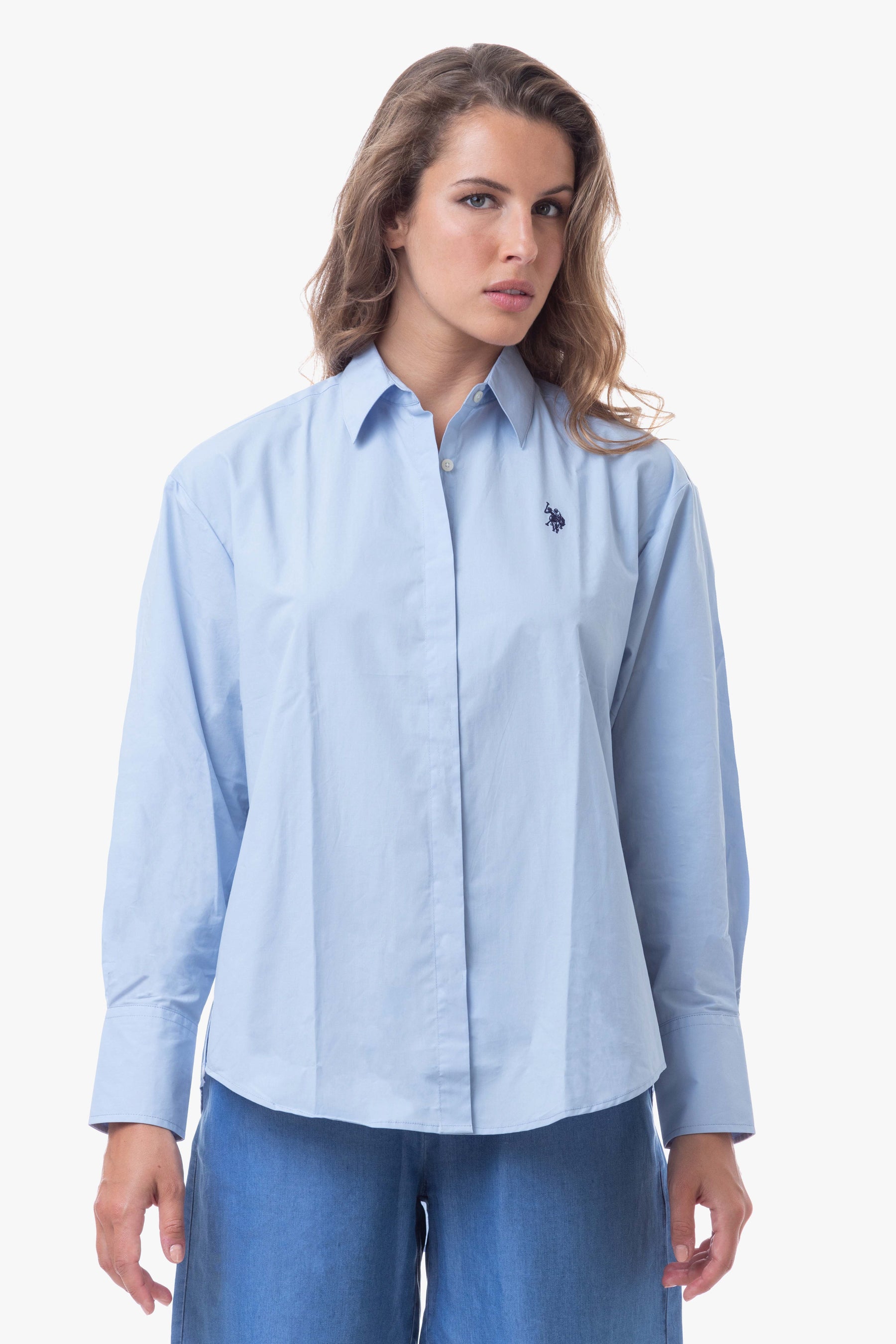 Camicia in cotone con logo U.S. Polo Assn.