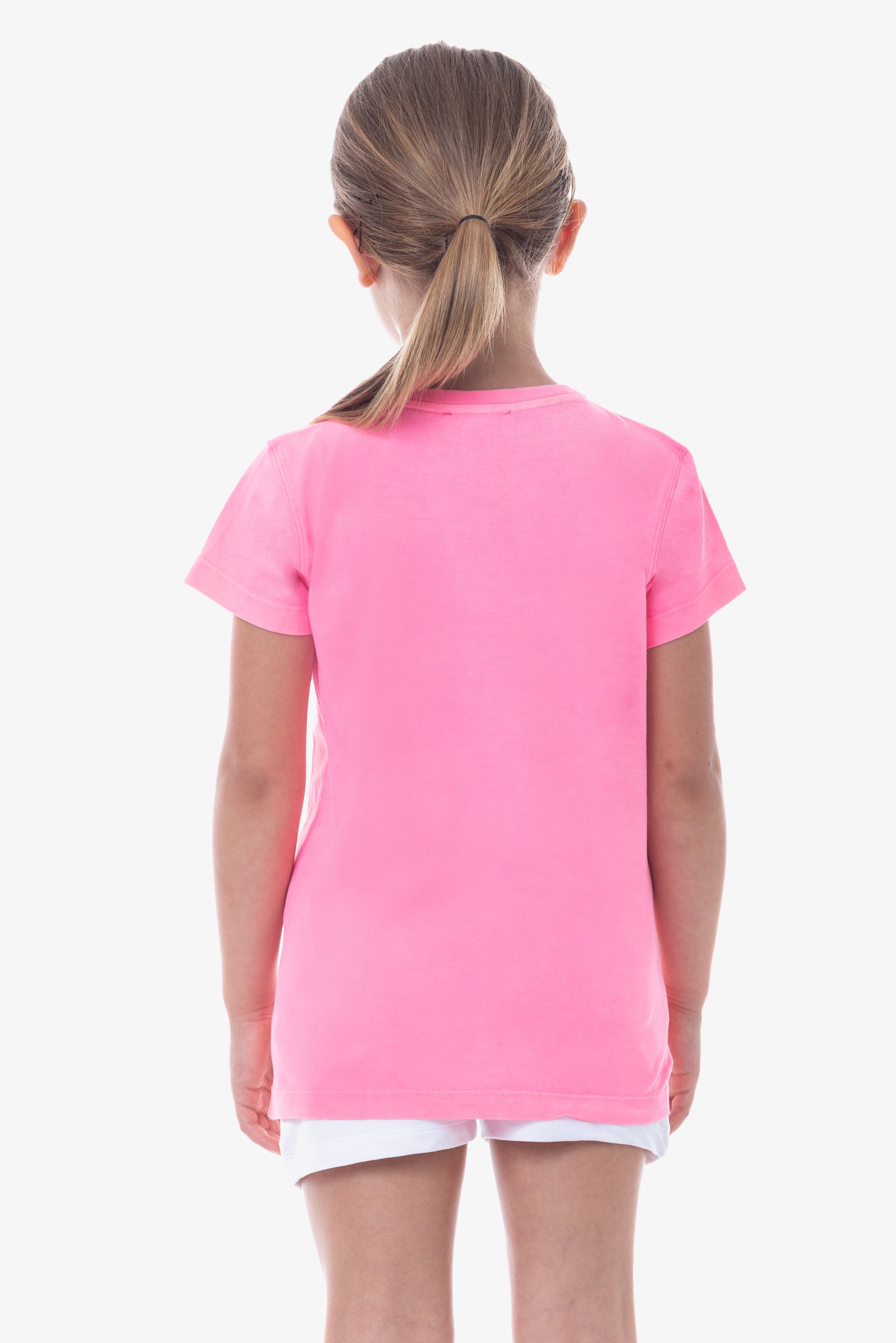 T-shirt da bambina a maniche corte fluo con logo U.S. Polo Assn.