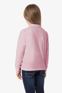 Polo a maniche lunghe da bambina in cotone jersey con logo big U.S. Polo Assn.