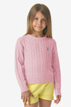 Maglia girocollo a trecce con logo