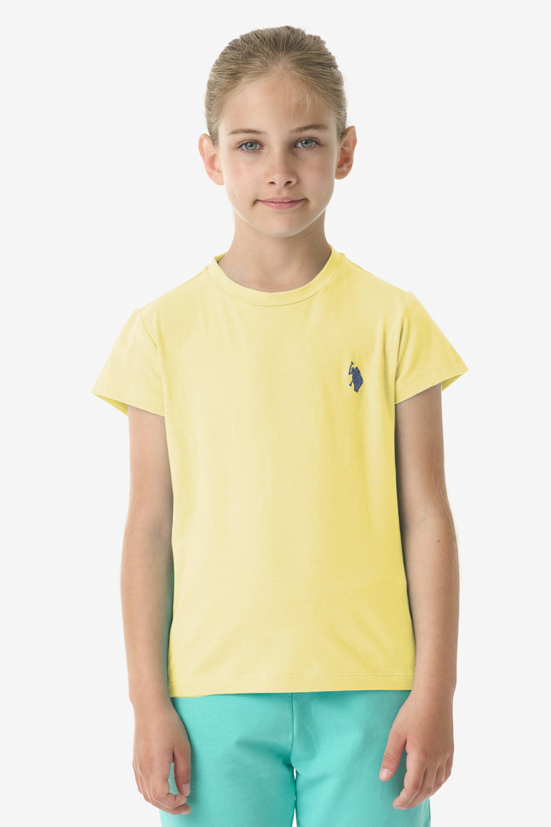 T-shirt a maniche corte in cotone stretch con logo