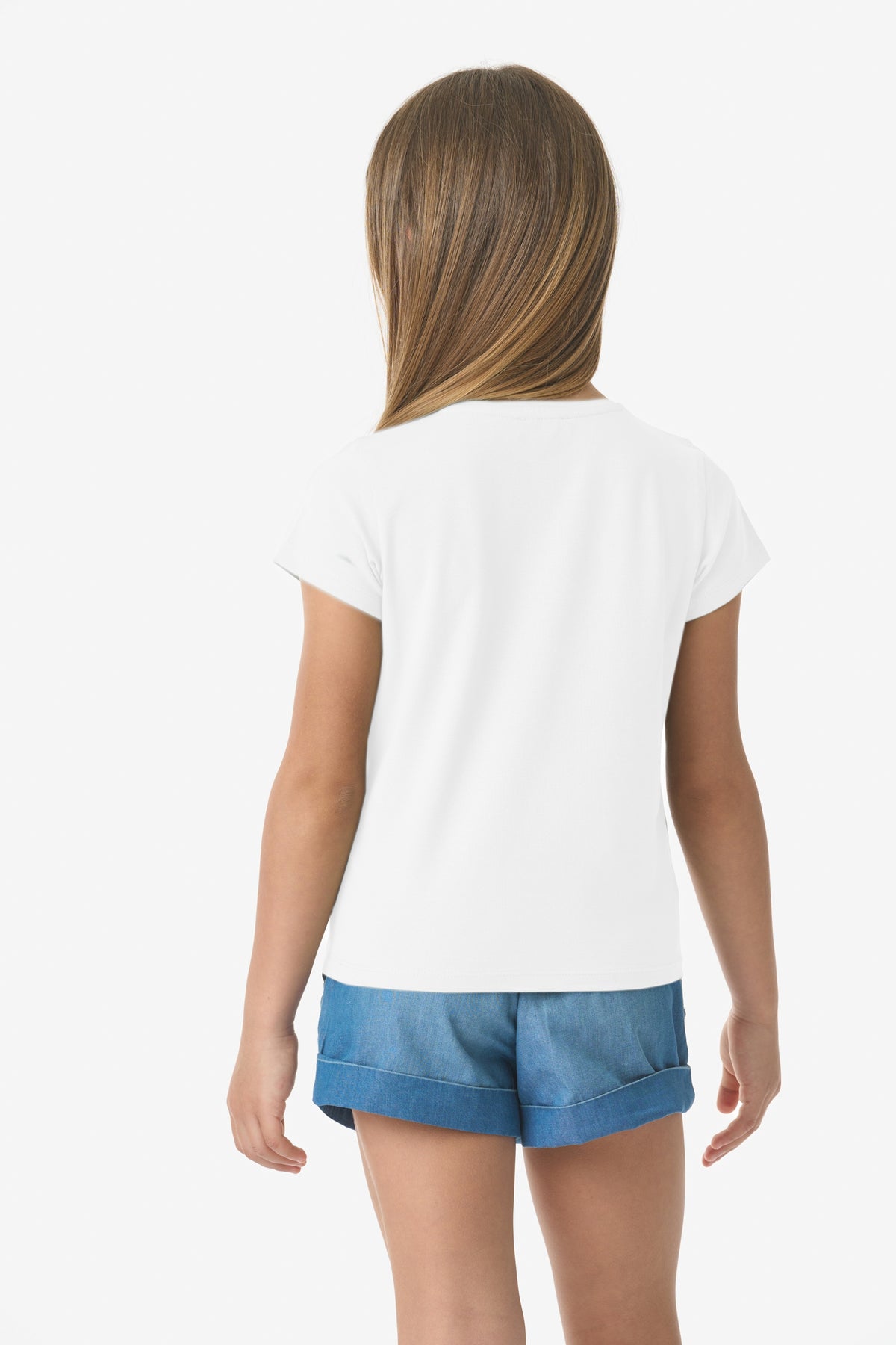 T-shirt in cotone con ricamo U.S. Polo Assn. floreale