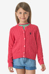 Cardigan a trecce con logo