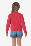 Cardigan a trecce con logo