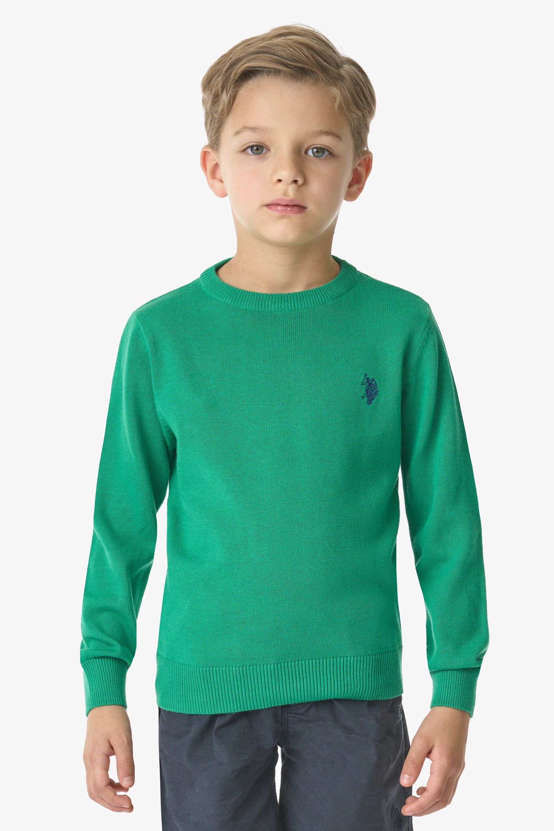 Maglia girocollo in cotone con logo