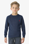 Maglia girocollo in cotone con logo