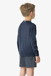 Maglia girocollo in cotone con logo