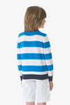 Maglia girocollo a righe con logo