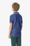 Polo in cotone piquet con logo big colorato