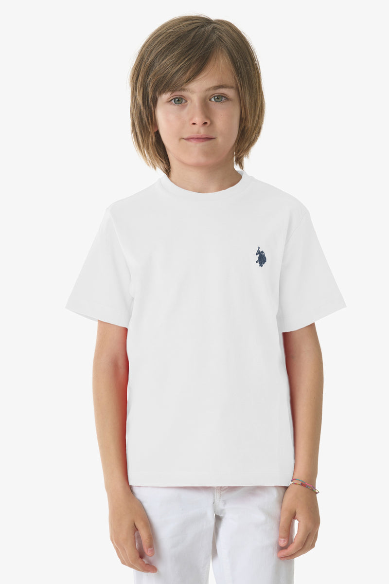 T-shirt girocollo in cotone con logo