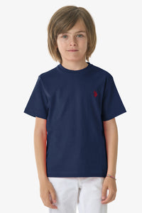 T-shirt girocollo in cotone con logo