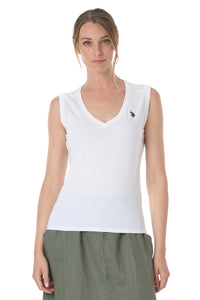 T-shirt senza maniche in cotone light jersey