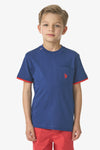 T-shirt in cotone jersey con taschino e patch del numero 3