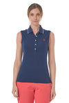 Polo in cotone piquet senza maniche