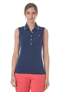 Polo in cotone piquet senza maniche