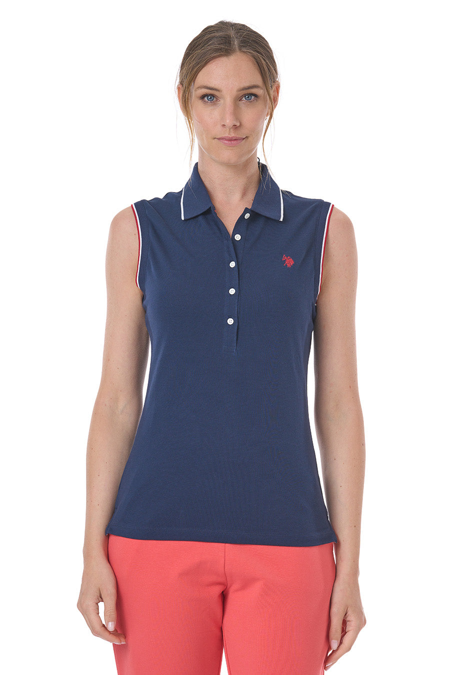 Polo in cotone piquet senza maniche