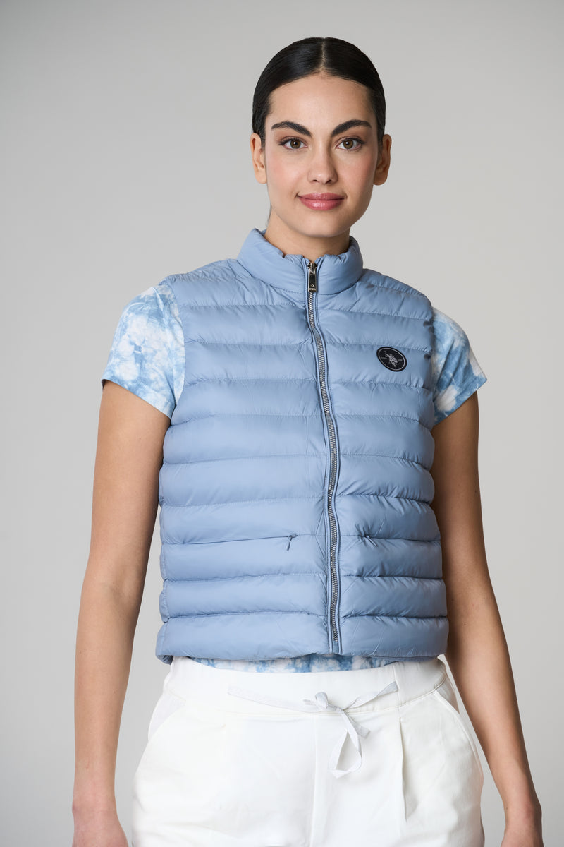 Gilet trapuntato con chiusura zip