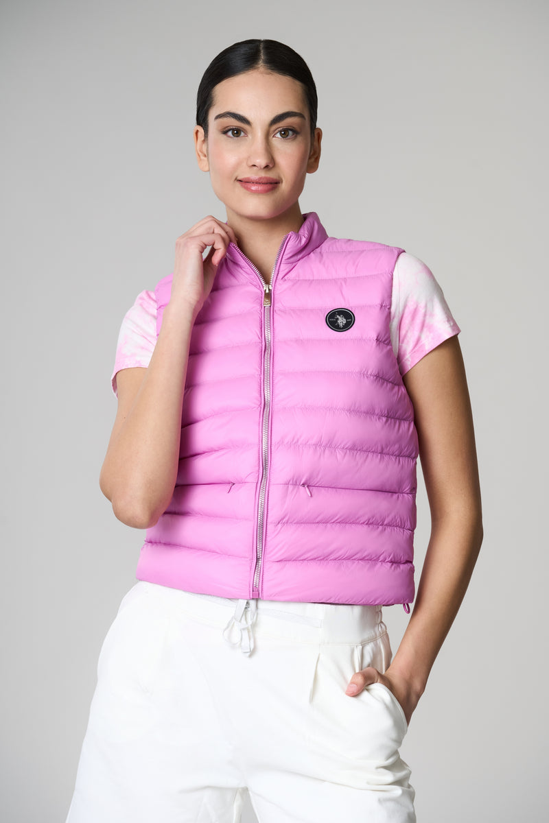 Gilet trapuntato con chiusura zip