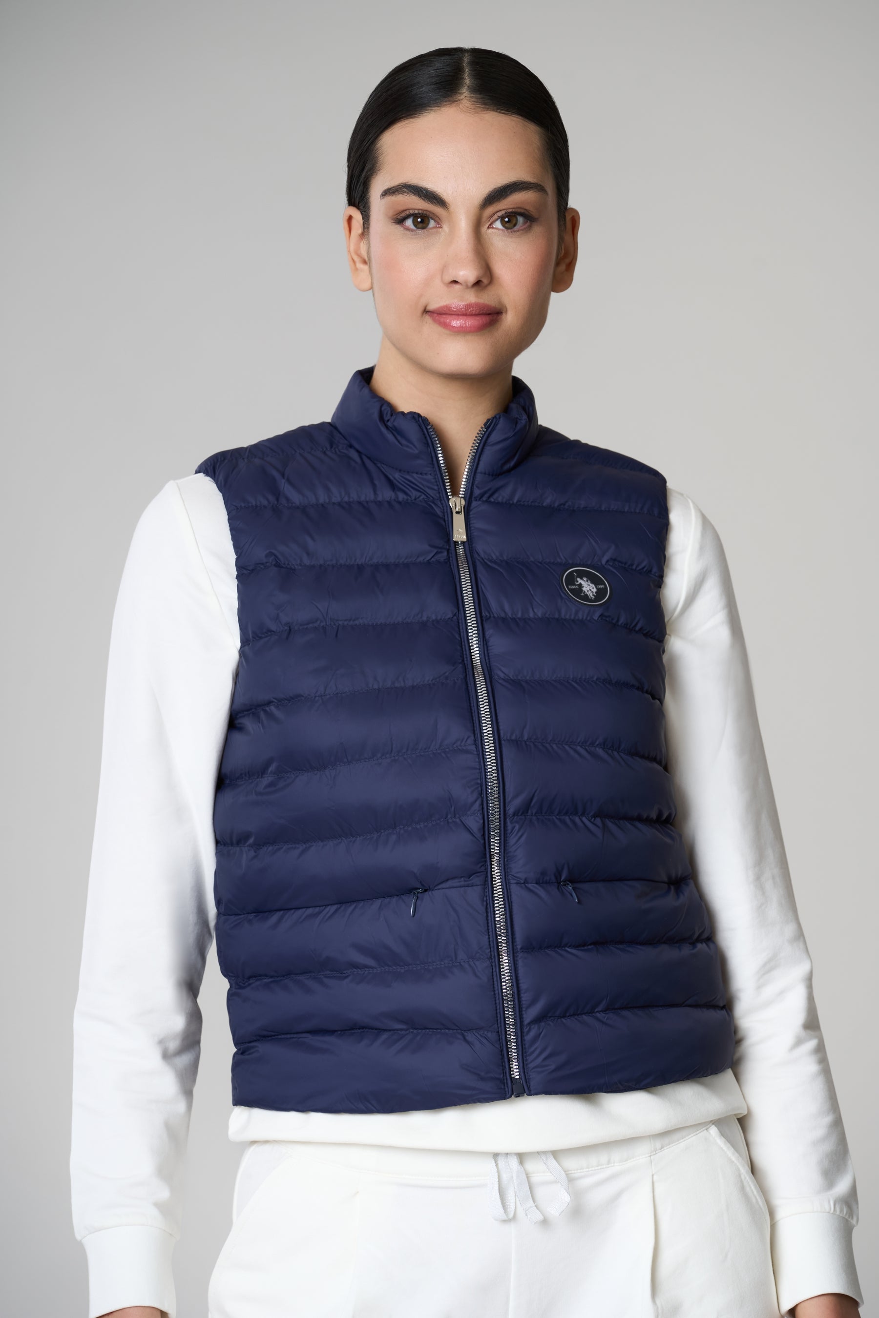 Gilet trapuntato con chiusura zip