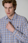 Camicia in cotone check con logo