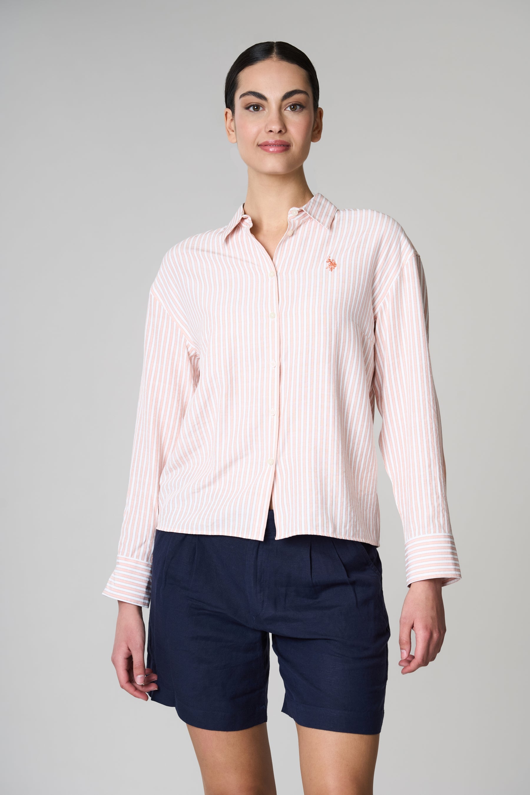 Camicia misto cotone popeline a righe
