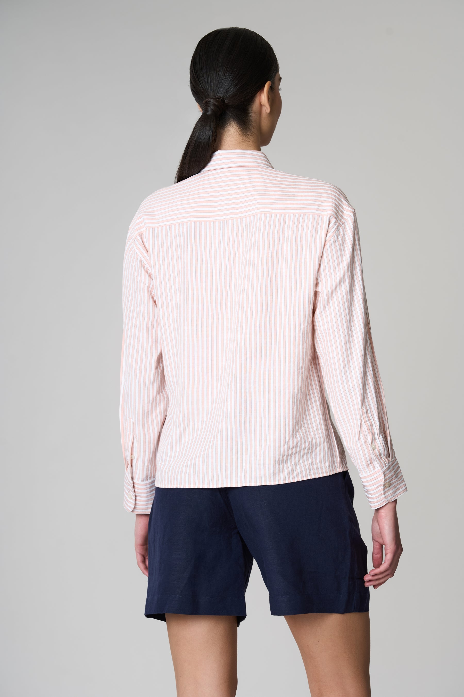 Camicia misto cotone popeline a righe