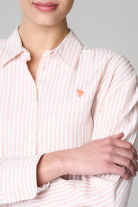 Camicia misto cotone popeline a righe