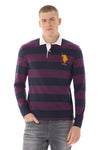 Polo in cotone a righe con logo U.S. Polo Assn.