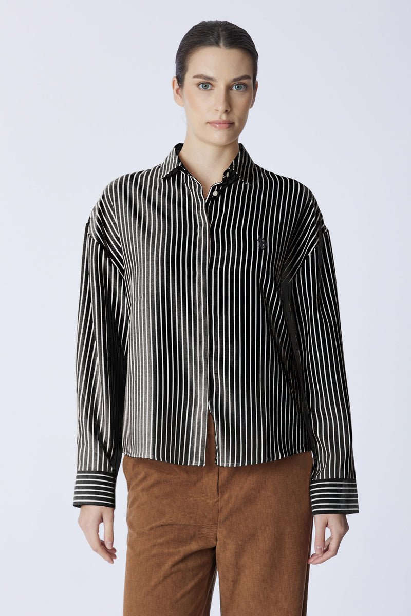 Camicia relaxed fit a righe