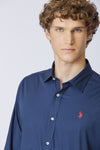 Camicia in cotone stretch popeline slim fit