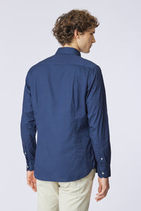 Camicia in cotone stretch popeline slim fit