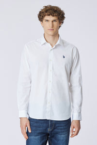 Camicia in cotone stretch popeline slim fit