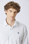 Camicia in cotone stretch popeline slim fit