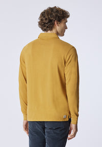 Polo a maniche lunghe heavy jersey tinto capo