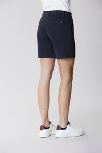 Shorts chino in cotone stretch con logo