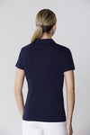 Polo a maniche corte con scollo a V in cotone stretch