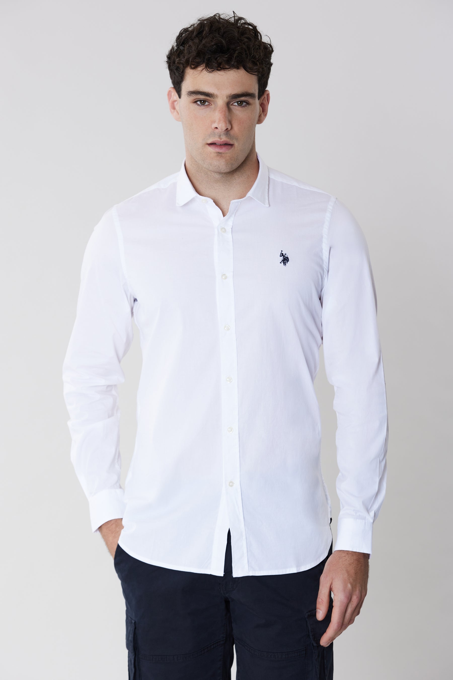 Camicia cotone stretch popeline super slim fit U.S. Polo Assn. Italy