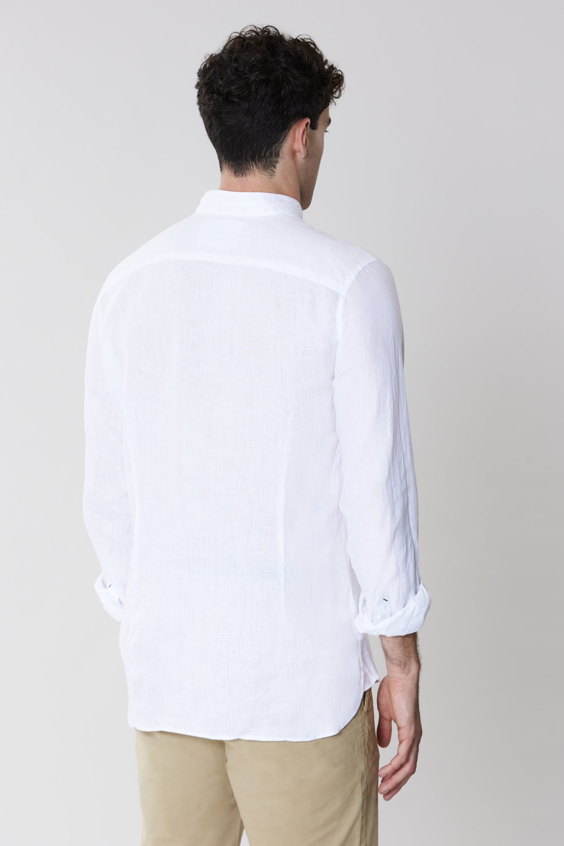 Camicia in lino colletto coreana U.S. Polo Assn. Italy