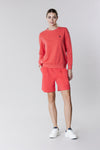 Felpa girocollo in cotone con logo