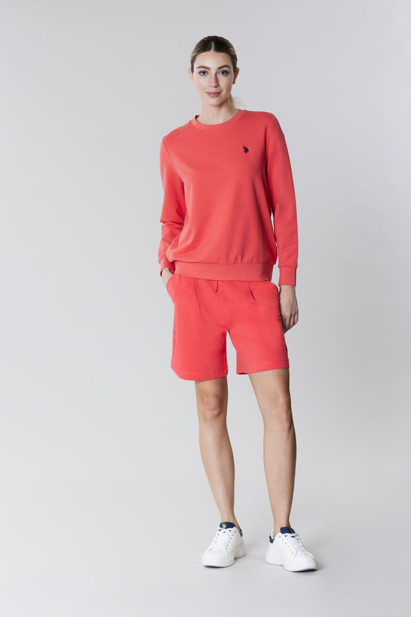 Felpa girocollo in cotone con logo