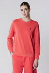 Felpa girocollo in cotone con logo