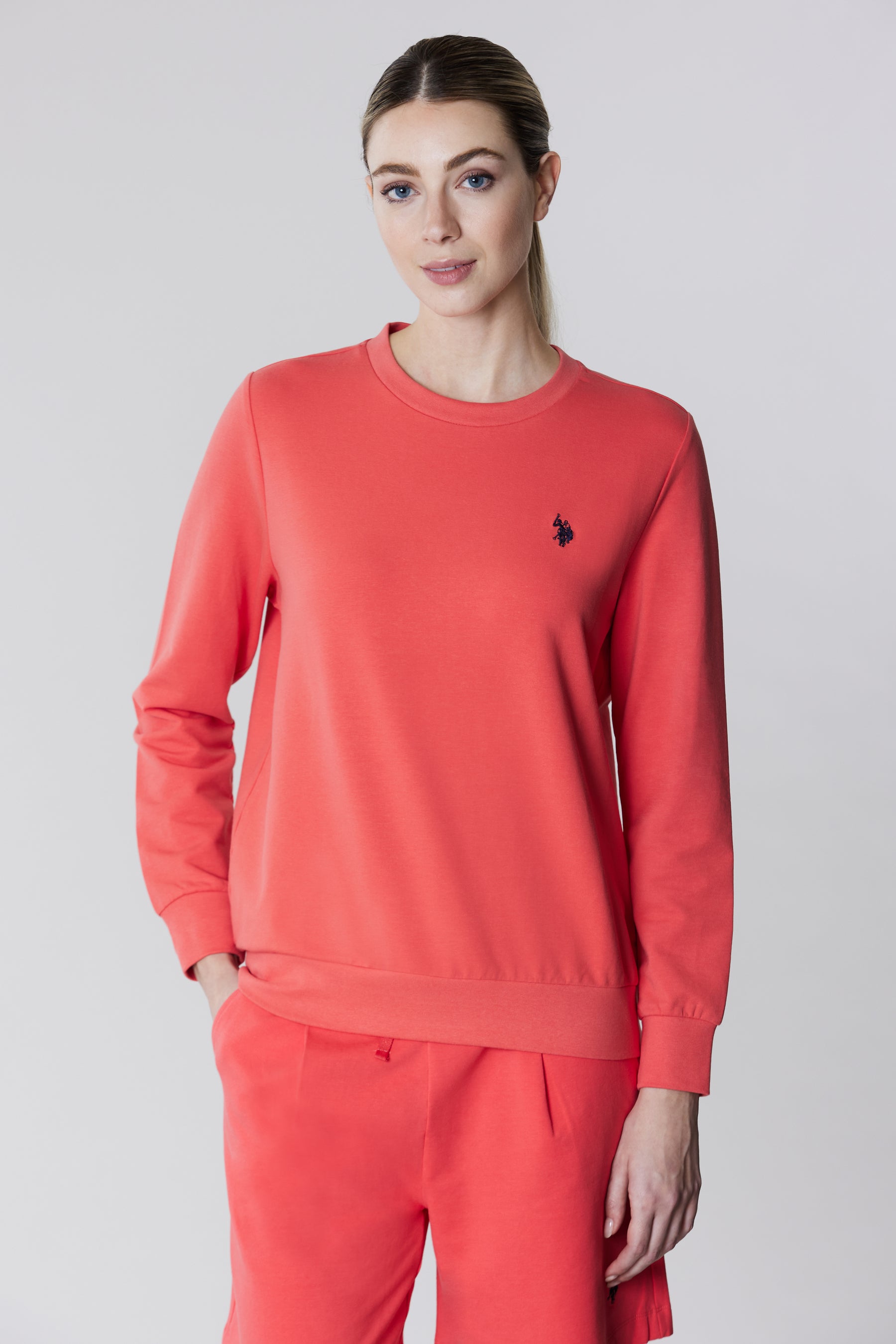 Felpa girocollo in cotone con logo