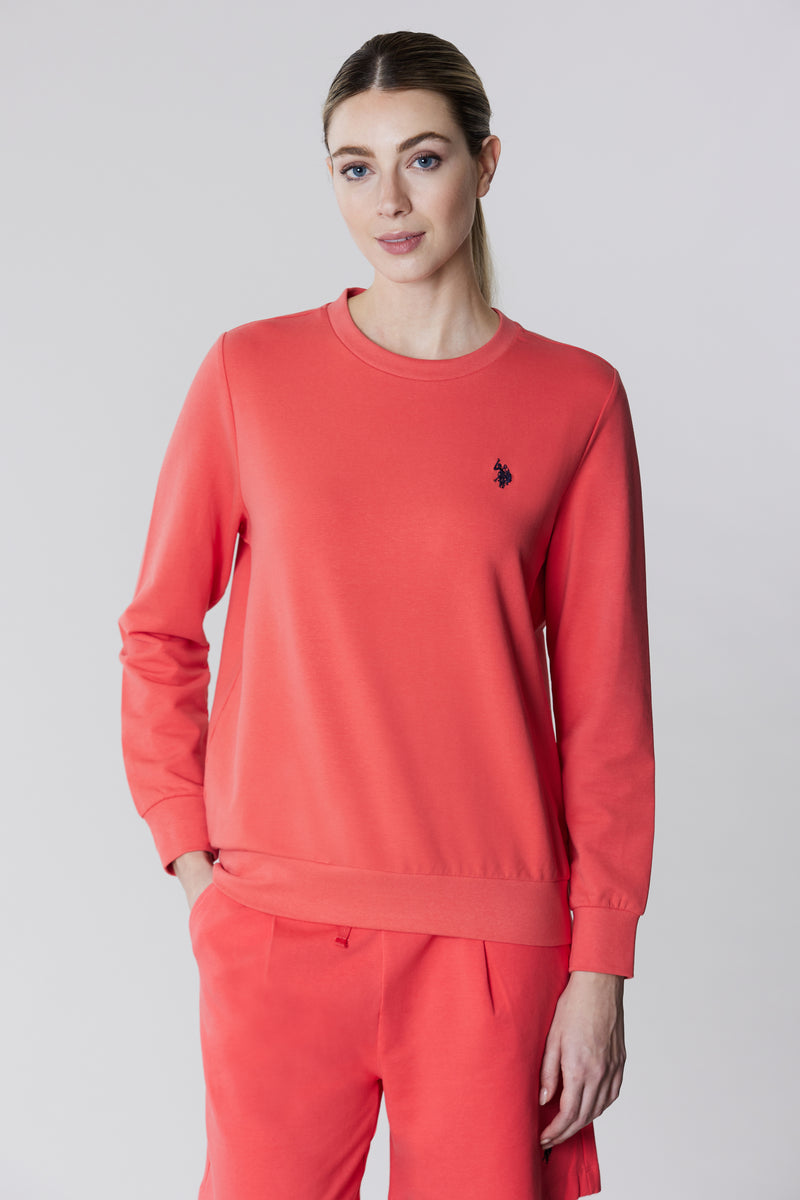 Felpa girocollo in cotone con logo