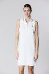 Abito smanicato in cotone stretch micropiquet