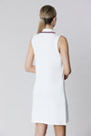 Abito smanicato in cotone stretch micropiquet